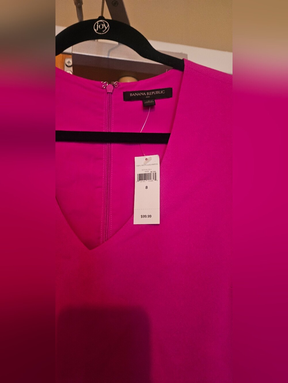 Banana Republic Bright Fuchsia V-Neck Sleeveless Tank - NWT - Picture 4 of 4